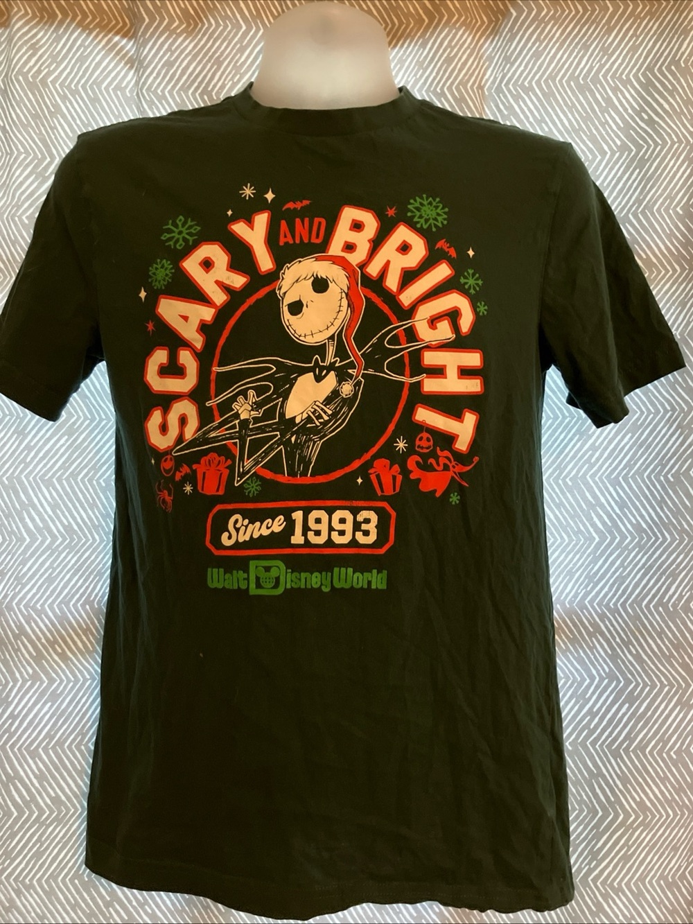 Disney Men’s 'Scary and Bright' Jack Skellington T-Shirt - Black